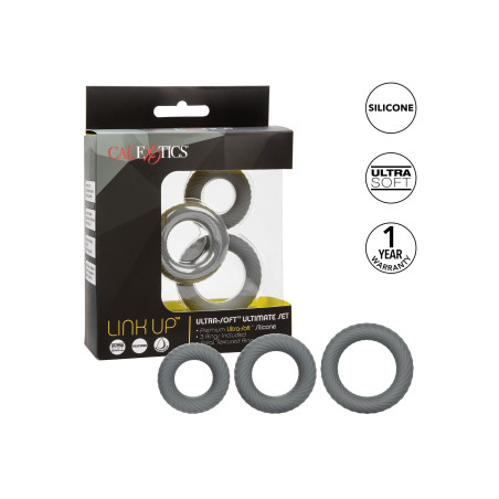 Lot de 3 Cockrings LINK UP Gris Ronds