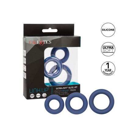 Lot de 3 Cockrings LINK UP Bleus