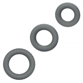 Lot de 3 Cockrings LINK UP Gris Ronds
