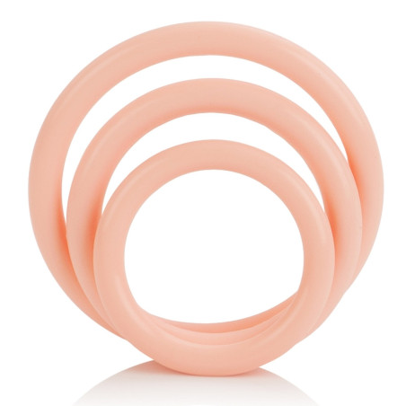 Lot de 3 cockrings en caoutchouc TRI-RINGS Couleur chair