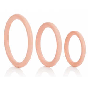 Lot de 3 cockrings en caoutchouc TRI-RINGS Couleur chair
