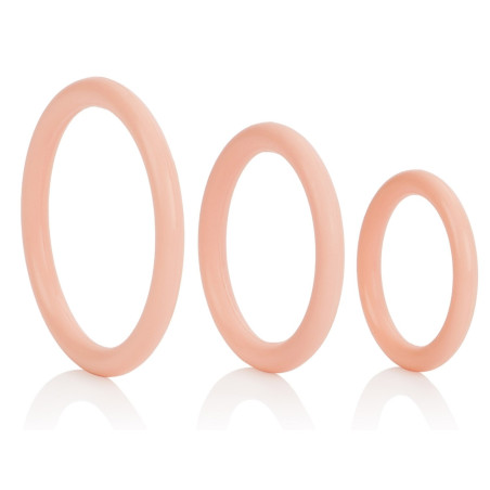 Lot de 3 cockrings en caoutchouc TRI-RINGS Couleur chair