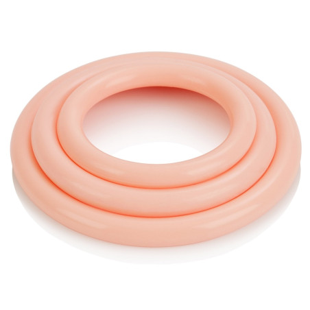 Lot de 3 cockrings en caoutchouc TRI-RINGS Couleur chair