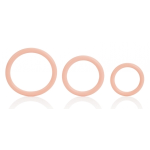Lot de 3 cockrings en caoutchouc TRI-RINGS Couleur chair