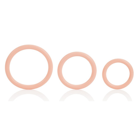 Lot de 3 cockrings en caoutchouc TRI-RINGS Couleur chair