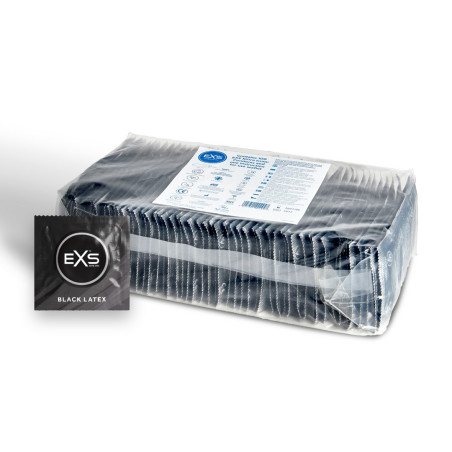 Préservatifs noirs BLACK LATEX de EXS 54 mm| Pack de 100