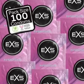 Préservatifs goût BUBBLEGUM de EXS 56 mm | Pack de 100