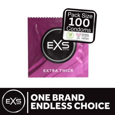 Préservatifs épais EXTRA THICK de EXS 53 mm | Pack de 100