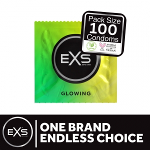 Préservatifs phosphorescents GLOWING 53 mm | Pack de 100