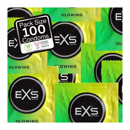 Préservatifs phosphorescents GLOWING 53 mm | Pack de 100