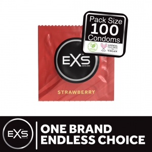 Préservatifs aromatisés à la FRAISE 54 mm | Pack de 100