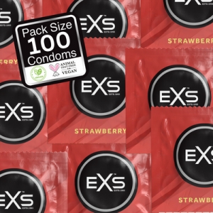 Préservatifs aromatisés à la FRAISE 54 mm | Pack de 100