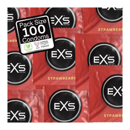 Préservatifs aromatisés à la FRAISE 54 mm | Pack de 100