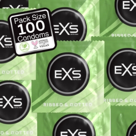 Préservatifs texturés RIBBED & DOTTED 54 mm | Pack de 100