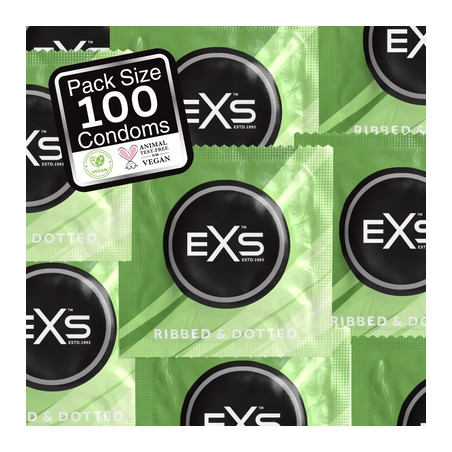 Préservatifs texturés RIBBED & DOTTED 54 mm | Pack de 100