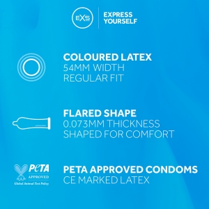 Préservatifs noirs BLACK LATEX 54 mm de EXS | Boîte de 12
