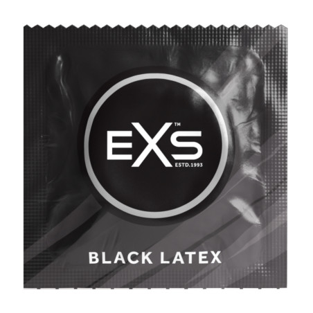 Préservatifs noirs BLACK LATEX 54 mm de EXS | Boîte de 12