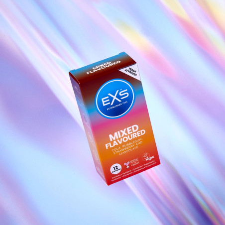 Préservatifs aromatisés MIXED FLAVOURS de EXS 54 mm | Boîte de 12