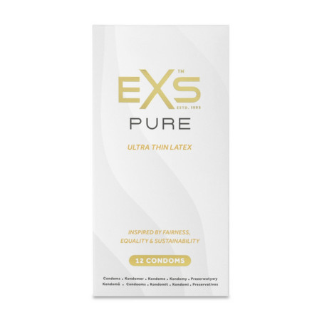 Préservatifs ultra fins PURE de EXS 53 mm | Boîte de 12