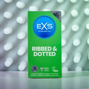 Préservatifs texturés RIBBED & DOTTED 54 mm de EXS