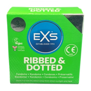 Préservatifs texturés RIBBED & DOTTED 54mm x3