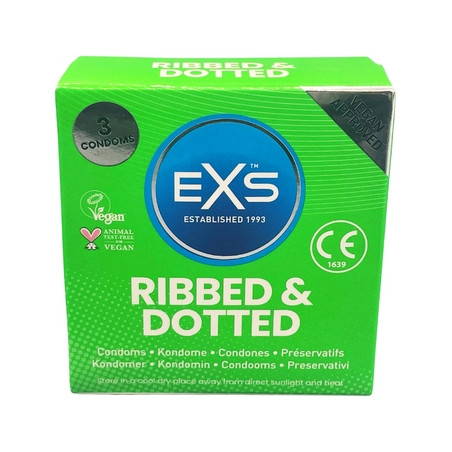 Préservatifs texturés RIBBED & DOTTED 54 mm | Boîte de 3