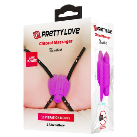Vibro de Culotte avec Harnais HEARTBEAT Rose