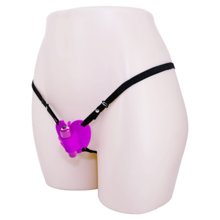 Vibro de Culotte avec Harnais HEARTBEAT Rose