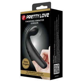 Gaine de doigt Vibrante GORGON Pretty Love 10.5 x 2cm Noir 2