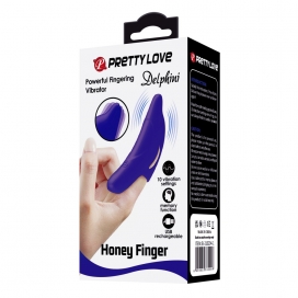 Gaine de Doigt Vibrante DELPHINI Pretty Love 7 x 3cm Bleu 2