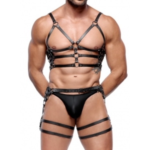 Harnais En Cuir Torse et Cuisses LEATHERSET M/L