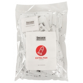 Préservatifs perlés en latex EXTRA FUN de SECURA CONDOMS 53mm | Pack de 100