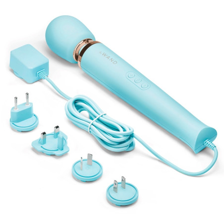 Wand POWERFUL PLUG-IN 34cm - Tête 62mm Bleu Ciel Clair