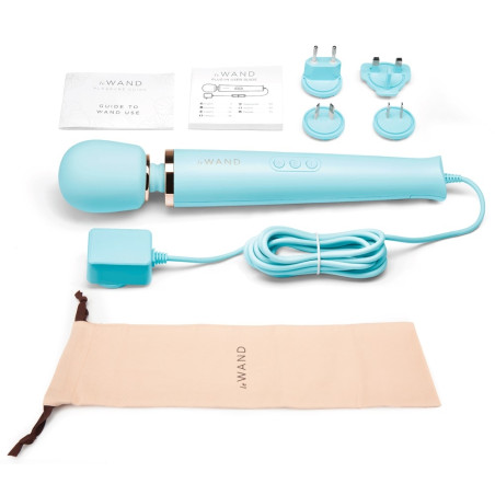 Wand POWERFUL PLUG-IN 34cm - Tête 62mm Bleu Ciel Clair