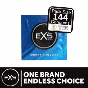 Préservatifs en latex REGULAR de EXS 54mm | Boîte de 144