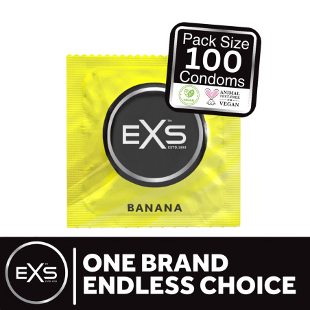 Préservatifs aromatisés BANANA par EXS 54mm | Pack de 100