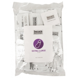 Préservatifs XXL en latex EXTRA LARGE de SECURA CONDOMS 60mm | Pack de 100