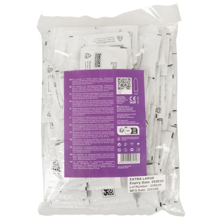 Préservatifs XXL en latex EXTRA LARGE de SECURA CONDOMS 60mm | Pack de 100