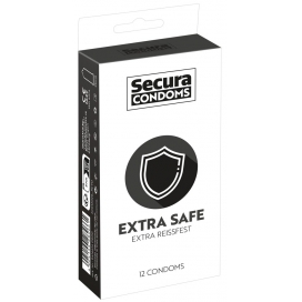 Préservatifs épais en latex EXTRA SAFE de SECURA CONDOMS 53mm | Boîte de 12