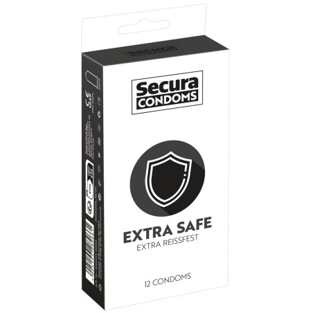 Préservatifs épais en latex EXTRA SAFE de SECURA CONDOMS 53mm | Boîte de 12