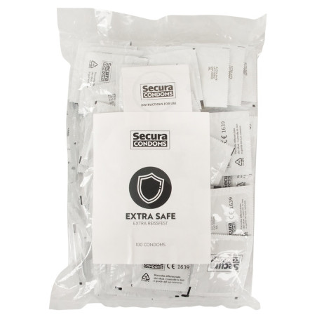 Préservatifs épais EXTRA SAFE de SECURA CONDOMS 53mm x100