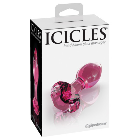 Plug en verrre Icicles No. 79  Rose 7.3 x 3 cm