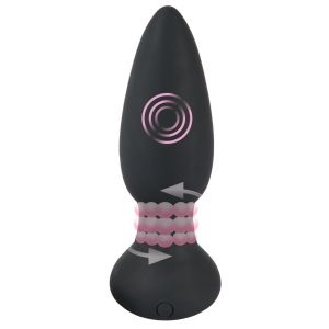 Plug vibrant Billes rotatives RIMMER VELVET de 11 x 4.2 cm