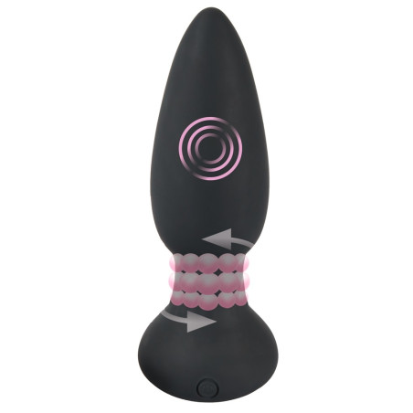 Plug vibrant Billes rotatives RIMMER VELVET de 11 x 4.2 cm