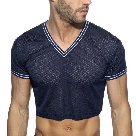 Crop Top SLAM V-NECK Bleu marine de Addicted