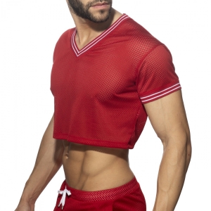Crop Top masculin Rouge SLAM V-NECK de Addicted