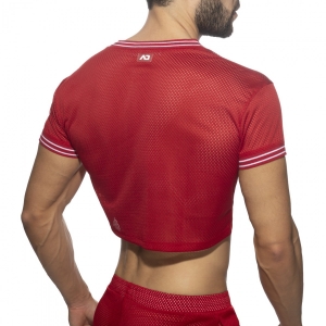 Crop Top masculin Rouge SLAM V-NECK de Addicted