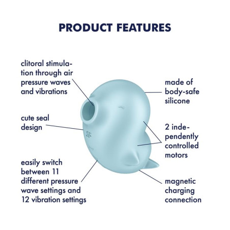 Stimulateur de Clitoris SASSY SEAL Bleu