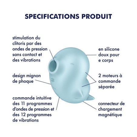 Stimulateur de Clitoris SASSY SEAL Bleu