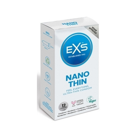 Préservatifs fins NANO THIN de EXS 53 mm | Boîte de 12